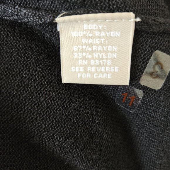 Black Fine Knit Open Sweater - Picture 7 of 8